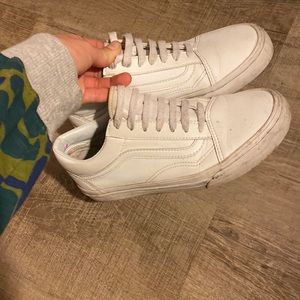 {Vans} leather slip on vans